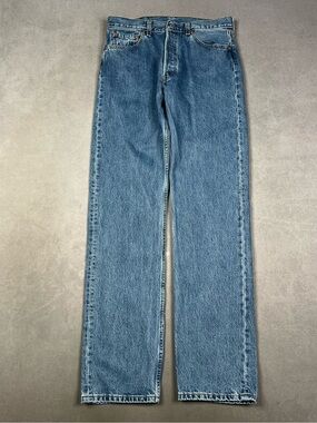 Levi's 501 Vintage Men's Straight Jeans in Medium Blue Denim